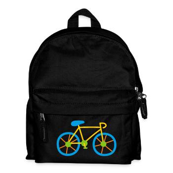 Fahrrad Bike Rad Kinder Comic Zeichnung Outdoor - Kinder Rucksack - Schwarz - Vorne