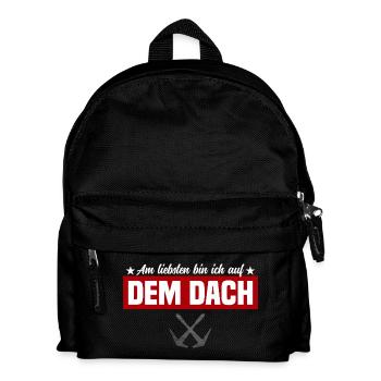 Am liebsten bin ich auf dem Dach - Kinder Rucksack - Schwarz - Vorne