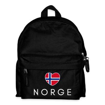 Cœur avec drapeau norvégien, fierté norvégienne - Sac à dos Enfant - noir - Devant