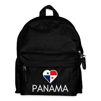 Heart with Panama flag, I love Panama - Kids' Backpack - black - Front