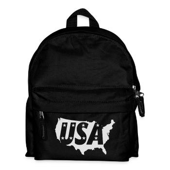USA Silhouette with Rulers - Kids' Backpack - black - Front