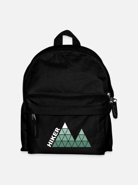 "Hiker" - Geometrisches Berg-Design - Kinder Rucksack - Schwarz