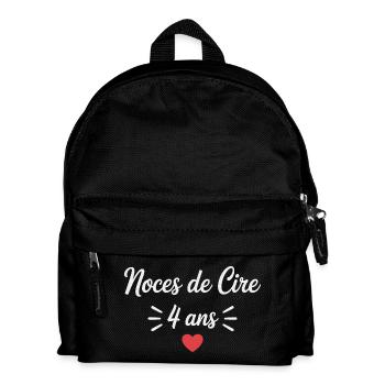 4 Year Anniversary Wax Wedding Anniversary - Kids' Backpack - black - Front