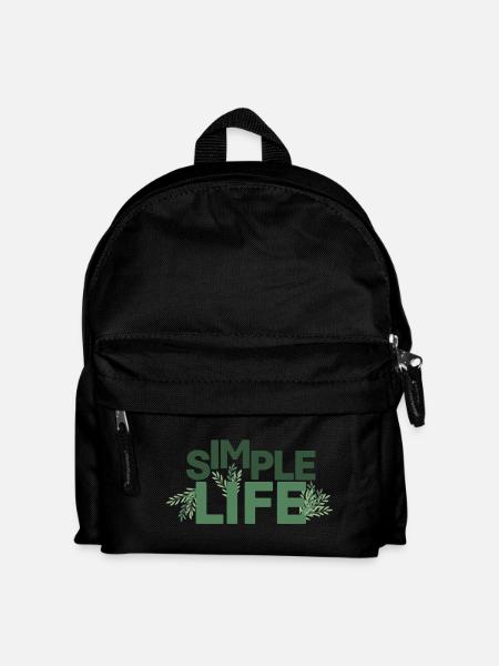 Simple Life - Grün - Kinder Rucksack - Schwarz