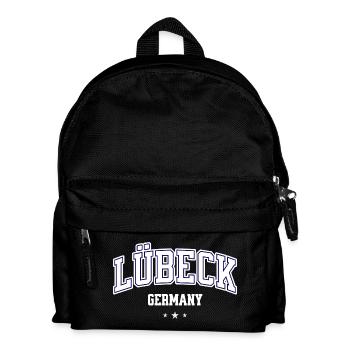 Lübeck Germany College Design Vintage City Motif - Kids' Backpack - black - Front