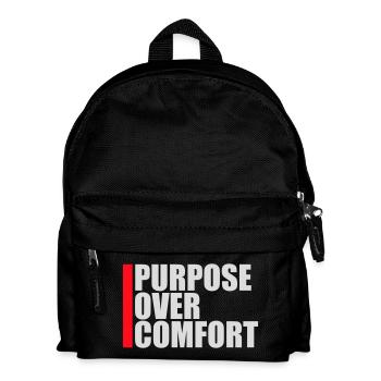 Purpose Over Comfort Motivation Mindset Wachstum - Kinder Rucksack - Schwarz - Vorne