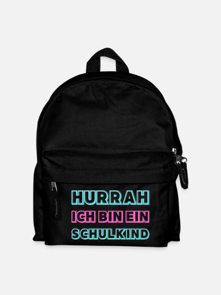 Hooray Schoolchild Neon Lettering Girl - Kids' Backpack - black