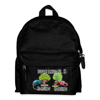 Deutsch Lektion - Baum umfahren vs. Baum umfahren! - Kinder Rucksack - Schwarz - Vorne