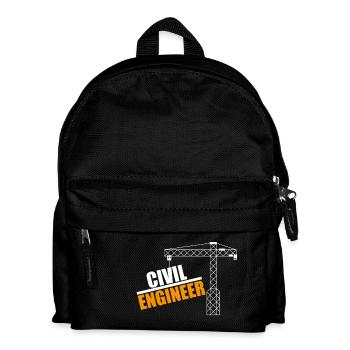 Motif de grue d’ingénieur civil - Sac à dos Enfant - noir - Devant