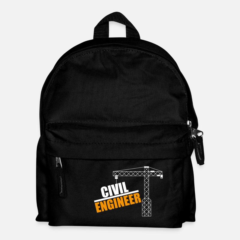 Bauingenieur Kran Motiv - Kinder Rucksack - Schwarz