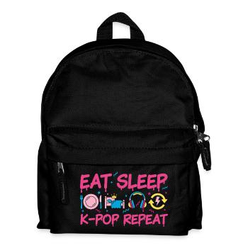Eat Sleep K-Pop Repeat Kpop Korean Music - Kids' Backpack - black - Front