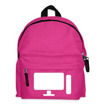 Minimal PC Setup Icon – Gamer Design - Kids' Backpack - fuchsia - Front