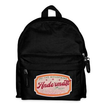 Andermatt Switzerland Ski Vintage Label - Kids' Backpack - black - Front