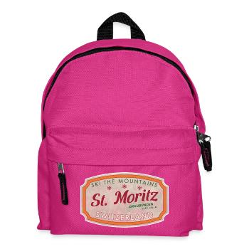 St Moritz Mountain Ski Label - Kids' Backpack - fuchsia - Front