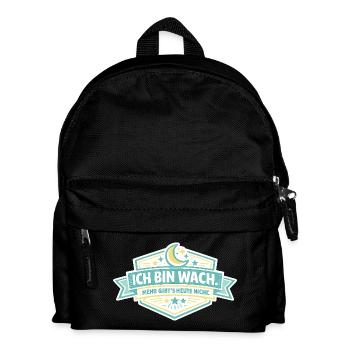 Ich bin wach Badge - Kinder Rucksack - Schwarz - Vorne