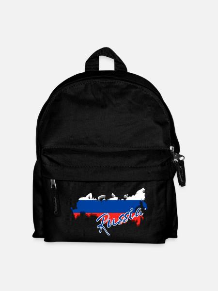 Karte mit der Flagge Russlands, ich liebe Russland - Kinder Rucksack - Schwarz