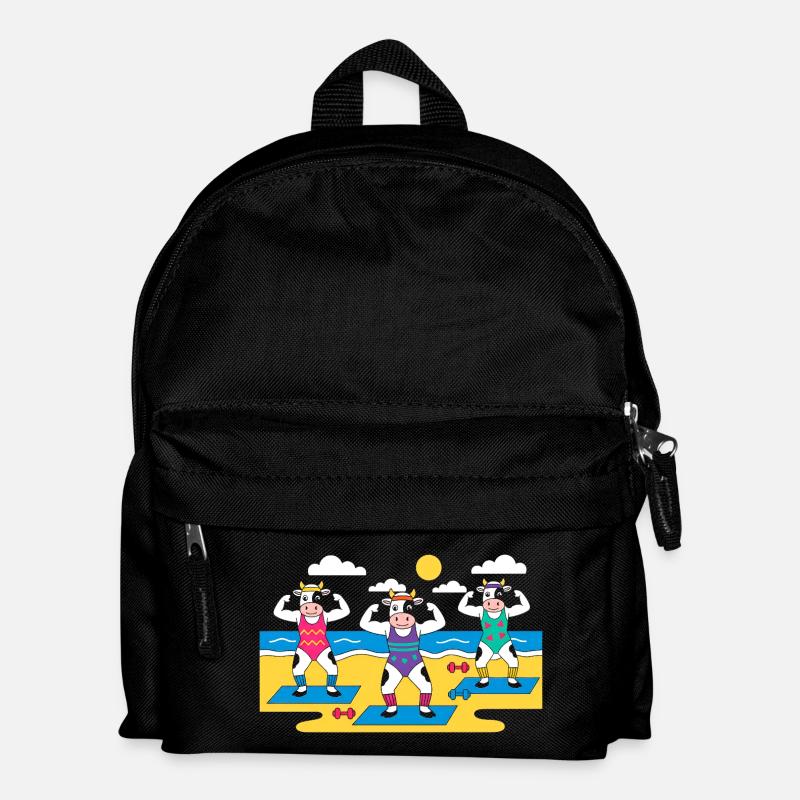 Kuh Yoga Strand - Kinder Rucksack - Schwarz