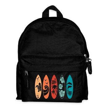 Retro-Surfbrett - Kinder Rucksack - Schwarz - Vorne