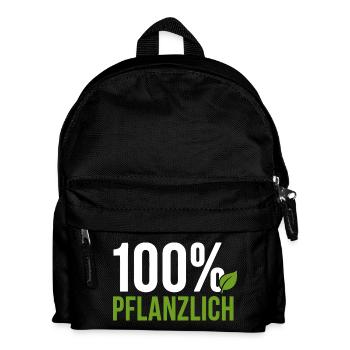 100% Pflanzlich - Vegan Geschenkidee - Kinder Rucksack - Schwarz - Vorne