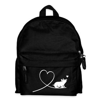 Cochon mignon au cœur Bien-être animal - Sac à dos Enfant - noir - Devant