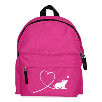 Cochon mignon au cœur Bien-être animal - Sac à dos Enfant - fuchsia - Devant