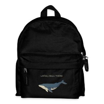Baleine Bonjour Drôle, jeu de mots sur les animaux marins - Sac à dos Enfant - noir - Devant