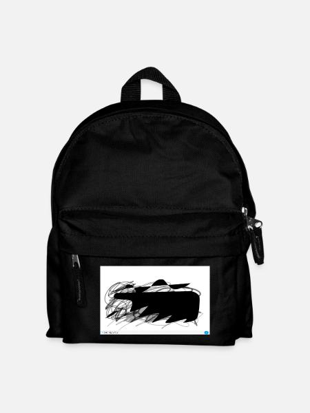 Black abstract blob with lines - Kids' Backpack - black