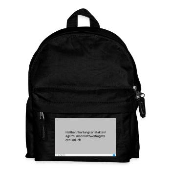 Kryptische Textmuster Grau Neon - Kinder Rucksack - Schwarz - Vorne
