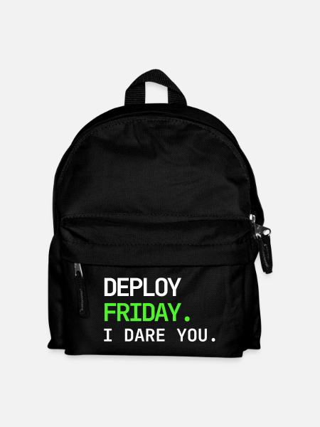 Deploy Friday – I Dare You DevOps Design - Kinder Rucksack - Schwarz