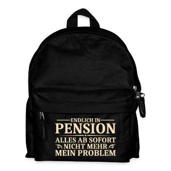 Pension Pensionierung Kollege in Rente - Kinder Rucksack - Schwarz - Vorne