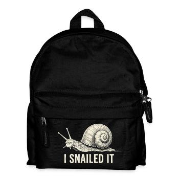 I Snailed It Cartoon Snail Tee - Kids' Backpack - black - Front
