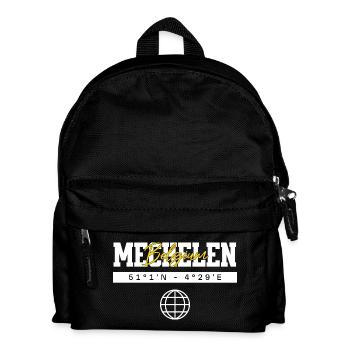 Mechelen Belgien Koordinaten Reise Souvenir - Kinder Rucksack - Schwarz - Vorne
