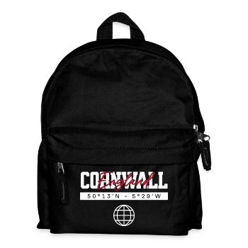 Cornwall England Koordinaten Reise Souvenir - Kinder Rucksack - Schwarz - Vorne