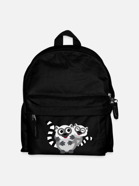 Klammeraffen - Lemur - Kinder Rucksack - Schwarz