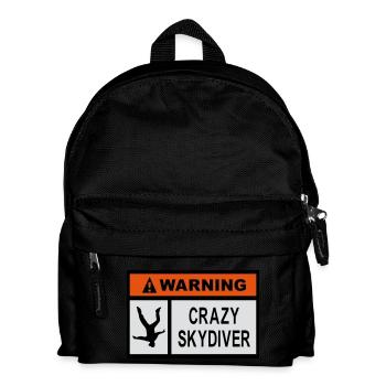 Warnung Verrückter Skydiver - Kinder Rucksack - Schwarz - Vorne