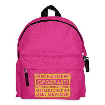 Mechanic Caution! - Kids' Backpack - fuchsia - Front