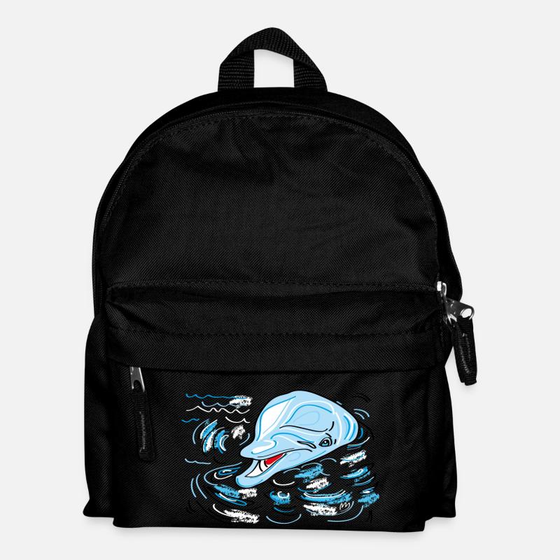 Delphin - Kinder Rucksack - Schwarz