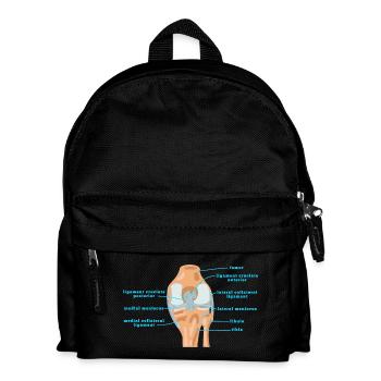 Physio Knie Anatomie Kreuzband Meniskus - Kinder Rucksack - Schwarz - Vorne