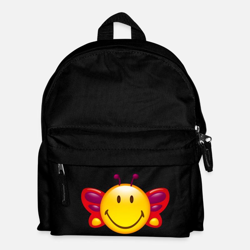Smiley Butterfly - Kinder Rucksack - Schwarz