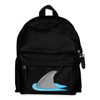 Shark in sight! Shark fin in the sea - Kids' Backpack - black - Front