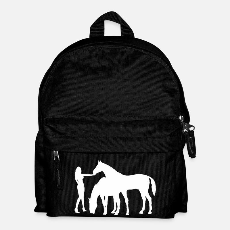 Pferde - Kinder Rucksack - Schwarz