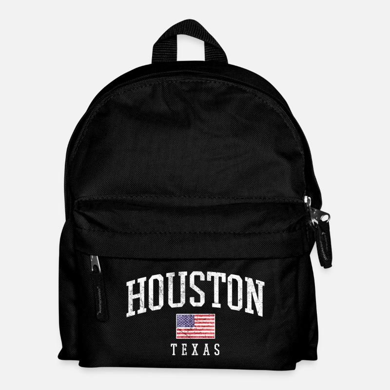 Houston Texas Vintage Flag - Kinder Rucksack - Schwarz