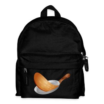 turn golden brown pancakes in the pan - Kids' Backpack - black - Front