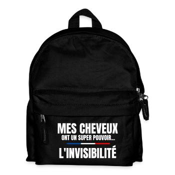 homme humour, cheveux, super pouvoir, chauve - Sac à dos Enfant - noir - Devant