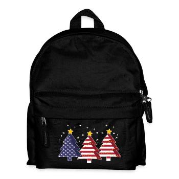 Weihnachtsbäume Amerika USA Flagge - Kinder Rucksack - Schwarz - Vorne