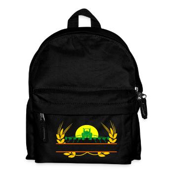 Ackertraktor Sonnenuntergang - Kinder Rucksack - Schwarz - Vorne