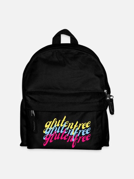 Gluten free geschwungen bunt - Kinder Rucksack - Schwarz