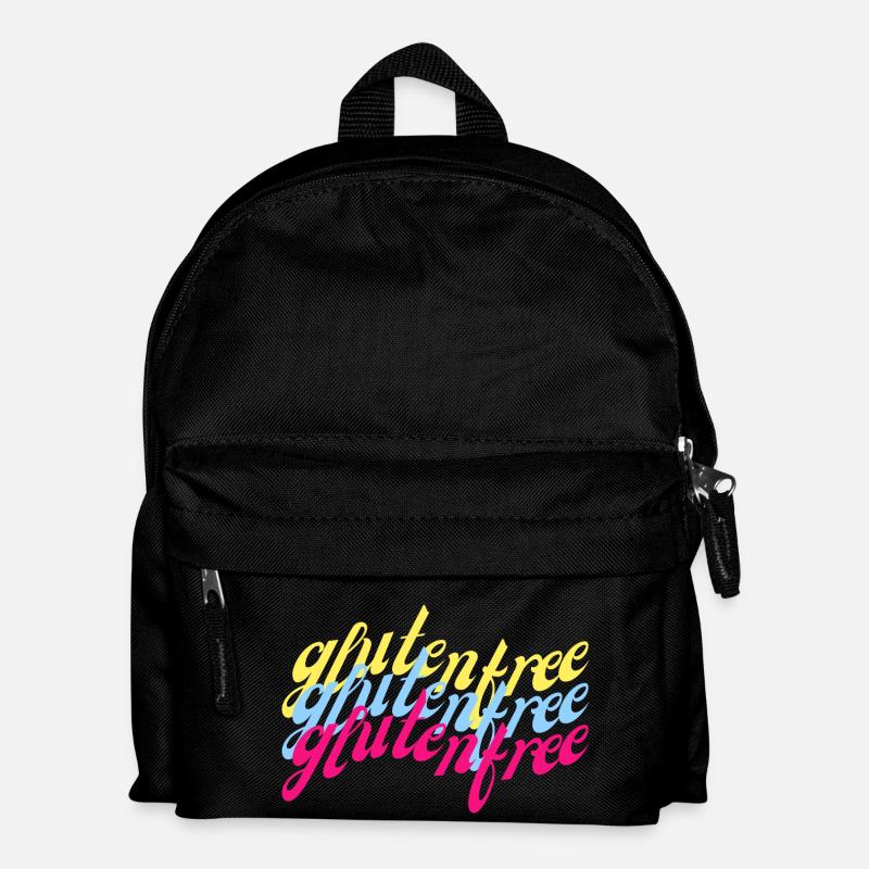 Gluten free geschwungen bunt - Kinder Rucksack - Schwarz