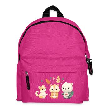 Niedliche Waldfreunde Illustration - Kinder Rucksack - Fuchsia - Vorne