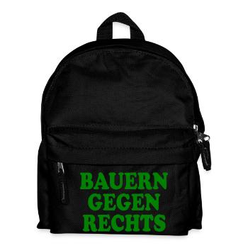 bauern gegen rechts - Kinder Rucksack - Schwarz - Vorne